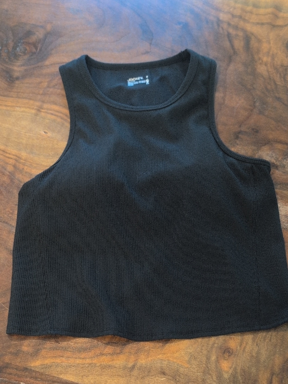 Jockey Black Ribbed Crop Tank